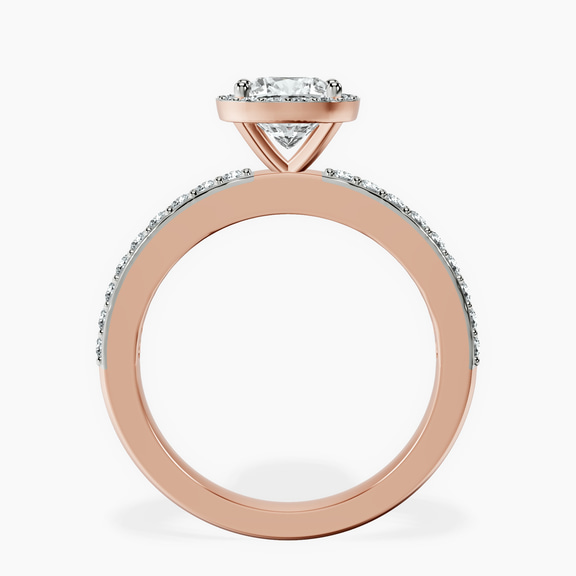 10kt Rose Gold Lumina Halo Lab Diamond Eternity Ring side right image one
