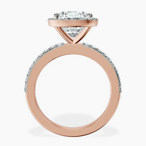 10kt Rose Gold Lumina Halo Lab Diamond Eternity Ring side right image one