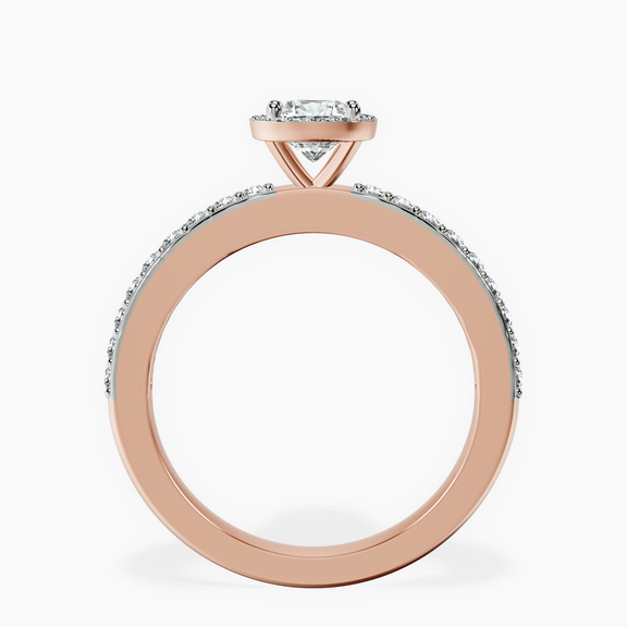 10kt Rose Gold Lumina Halo Lab Diamond Eternity Ring side right image one