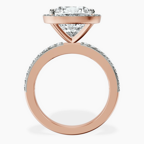 10kt Rose Gold Lumina Halo Lab Diamond Eternity Ring side right image one