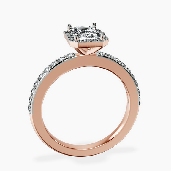 10kt Rose Gold Lumina Halo Lab Diamond Eternity Ring side right image one