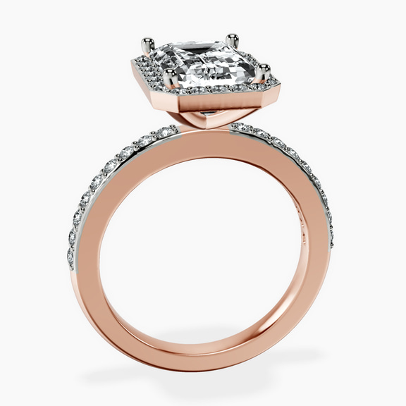10kt Rose Gold Lumina Halo Lab Diamond Eternity Ring side right image one