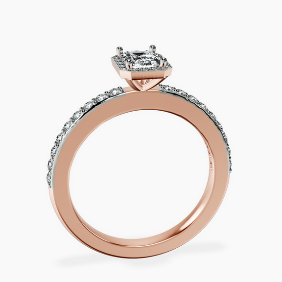 14kt Rose Gold Lumina Halo Lab Diamond Eternity Ring side right image one