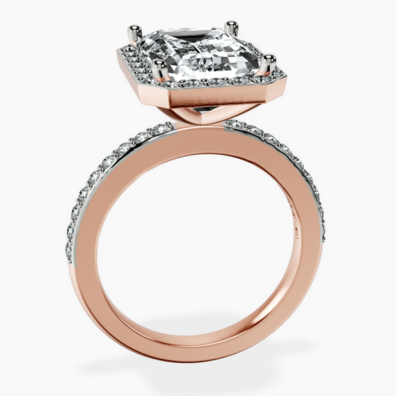10kt Rose Gold Lumina Halo Lab Diamond Eternity Ring side right image one
