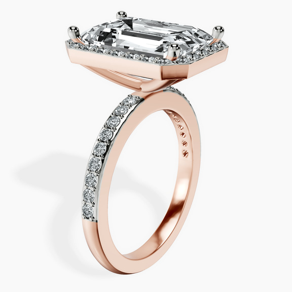 10kt Rose Gold Lumina Halo Lab Diamond Eternity Ring standing product image one