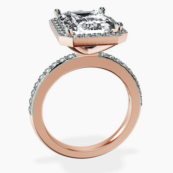 10kt Rose Gold Lumina Halo Lab Diamond Eternity Ring side right image one