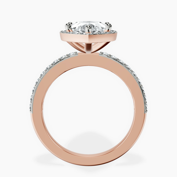 18kt Rose Gold Lumina Halo Lab Diamond Eternity Ring side right image one