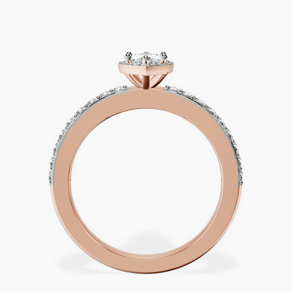 10kt Rose Gold Lumina Halo Lab Diamond Eternity Ring side right image one