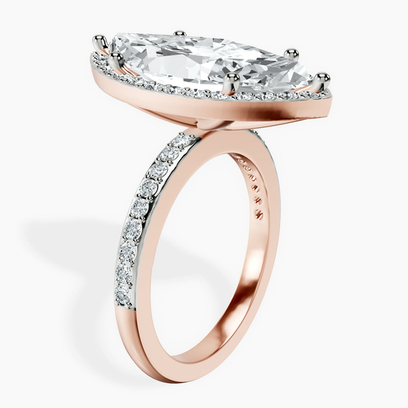 14kt Rose Gold Lumina Halo Lab Diamond Eternity Ring standing product image one