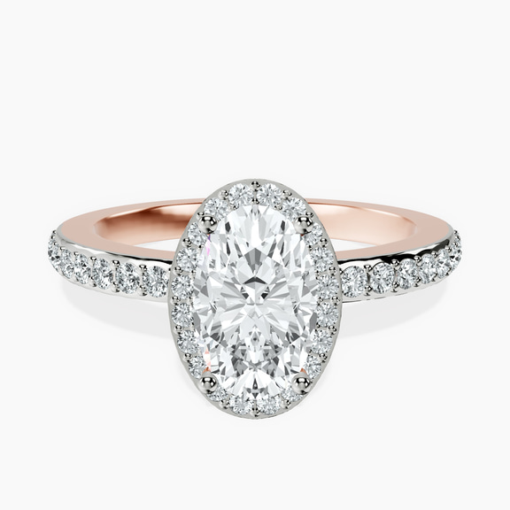 10kt Rose Gold Lumina Halo Lab Diamond Eternity Ring front image