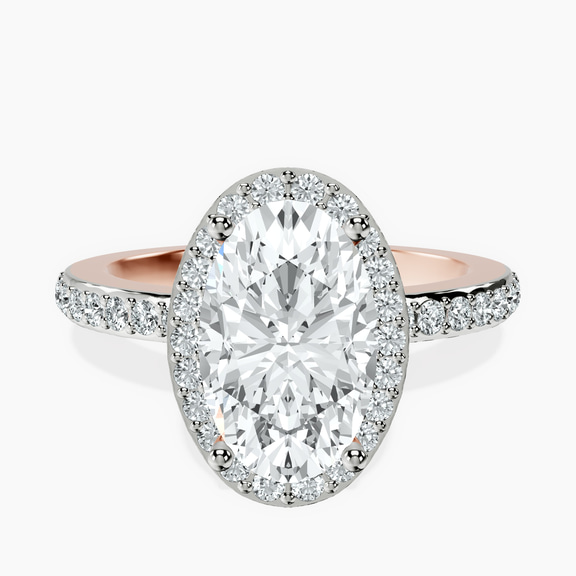 10kt Rose Gold Lumina Halo Lab Diamond Eternity Ring front image