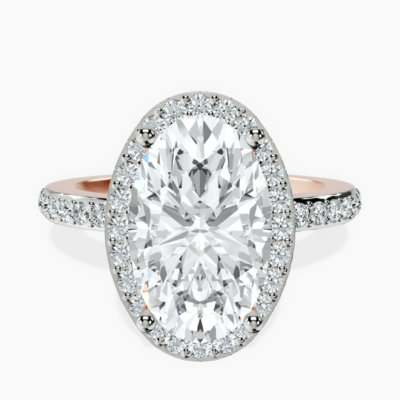 10kt Rose Gold Lumina Halo Lab Diamond Eternity Ring front image