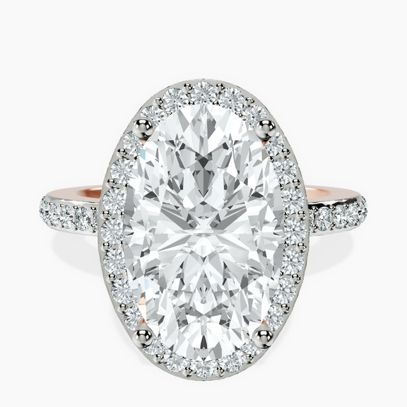 10kt Rose Gold Lumina Halo Lab Diamond Eternity Ring front image