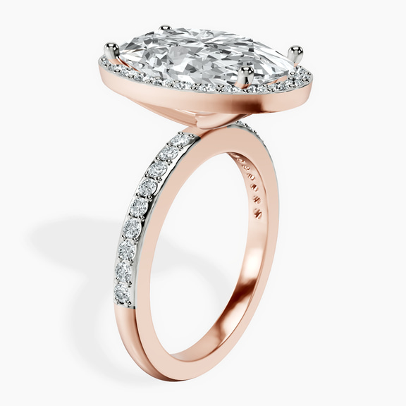 10kt Rose Gold Lumina Halo Lab Diamond Eternity Ring standing product image one