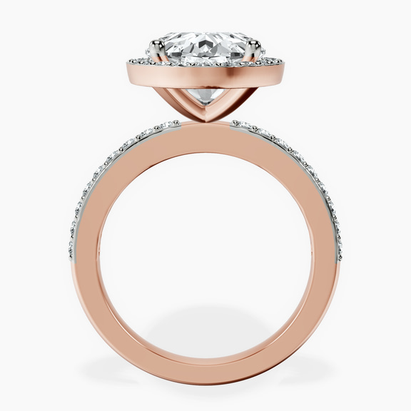 10kt Rose Gold Lumina Halo Lab Diamond Eternity Ring side right image one