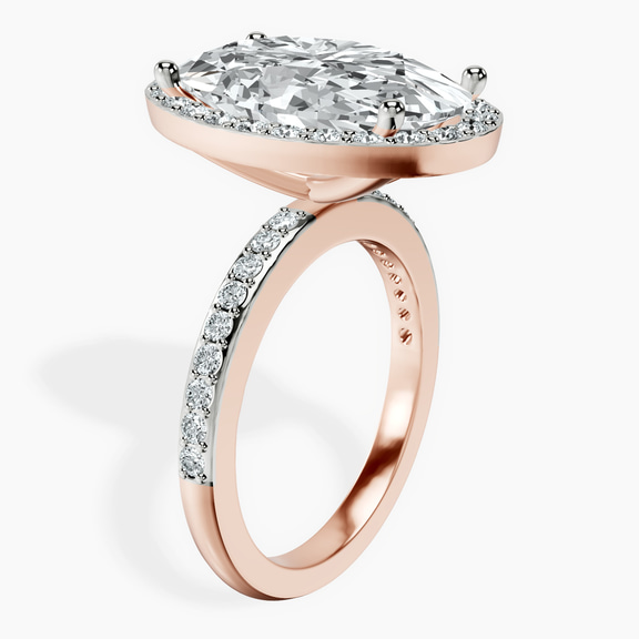 10kt Rose Gold Lumina Halo Lab Diamond Eternity Ring standing product image one