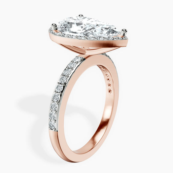 10kt Rose Gold Lumina Halo Lab Diamond Eternity Ring standing product image one