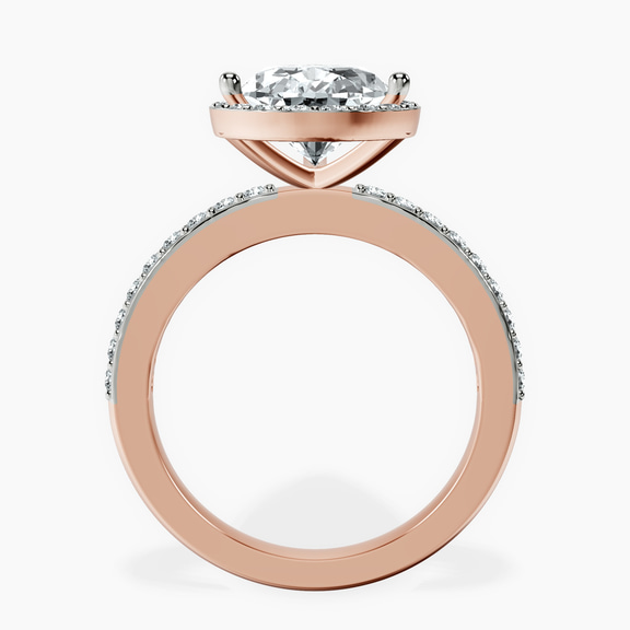 10kt Rose Gold Lumina Halo Lab Diamond Eternity Ring side right image one