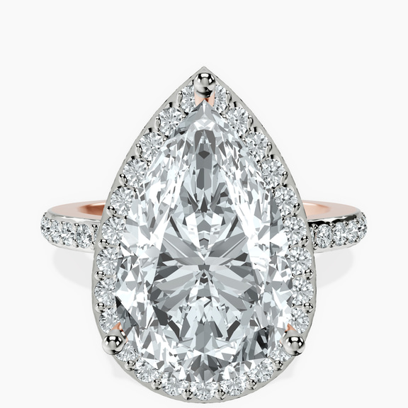 10kt Rose Gold Lumina Halo Lab Diamond Eternity Ring front image