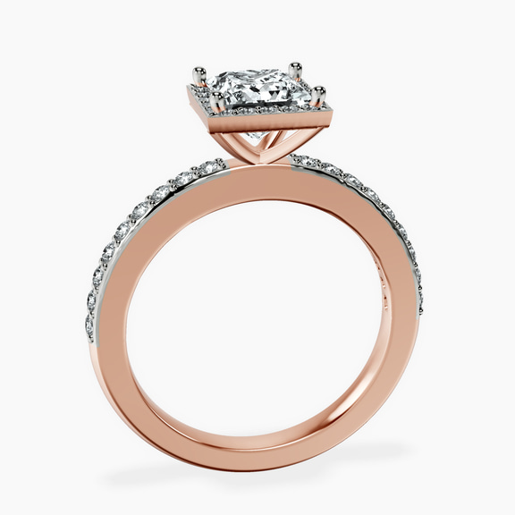 14kt Rose Gold Lumina Halo Lab Diamond Eternity Ring side right image one