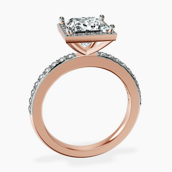 14kt Rose Gold Lumina Halo Lab Diamond Eternity Ring side right image one