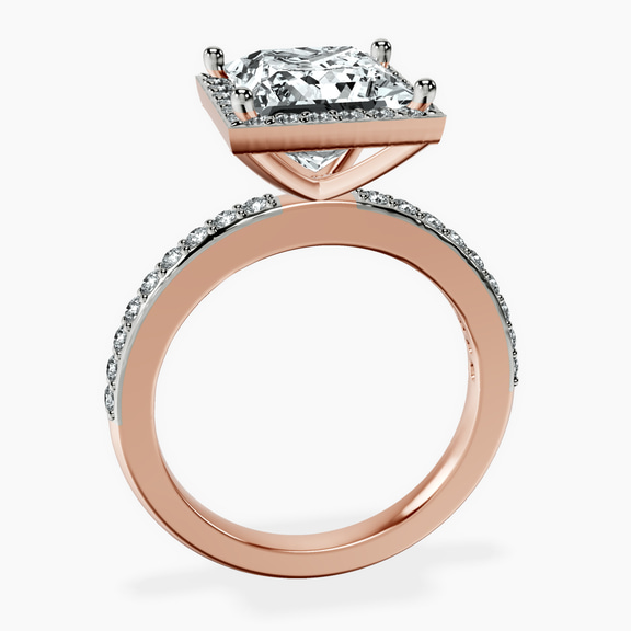 18kt Rose Gold Lumina Halo Lab Diamond Eternity Ring side right image one