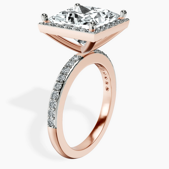 10kt Rose Gold Lumina Halo Lab Diamond Eternity Ring standing product image one
