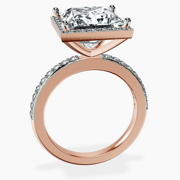 10kt Rose Gold Lumina Halo Lab Diamond Eternity Ring side right image one