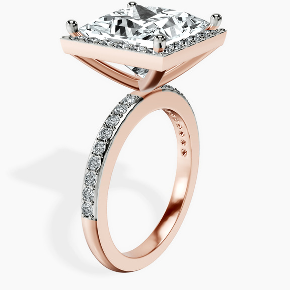 14kt Rose Gold Lumina Halo Lab Diamond Eternity Ring standing product image one