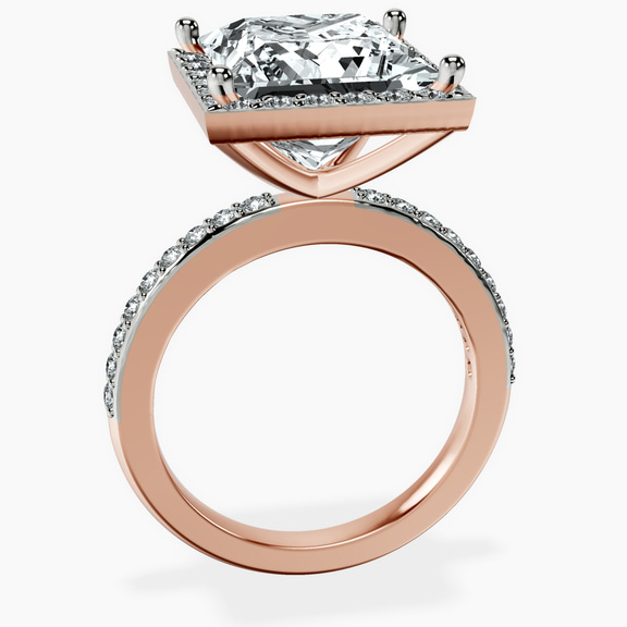 14kt Rose Gold Lumina Halo Lab Diamond Eternity Ring side right image one