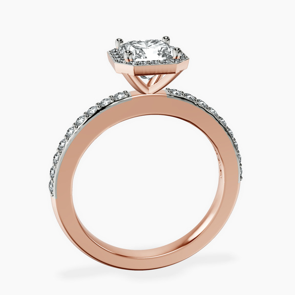 14kt Rose Gold Lumina Halo Lab Diamond Eternity Ring side right image one