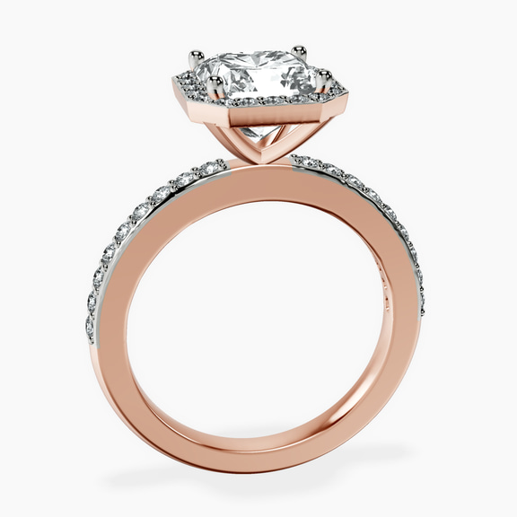 18kt Rose Gold Lumina Halo Lab Diamond Eternity Ring side right image one