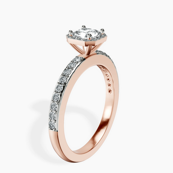 14kt Rose Gold Lumina Halo Lab Diamond Eternity Ring standing product image one