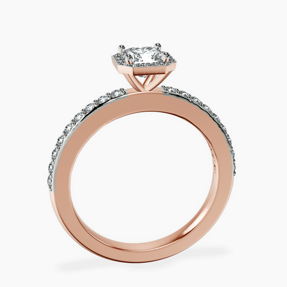 14kt Rose Gold Lumina Halo Lab Diamond Eternity Ring side right image one