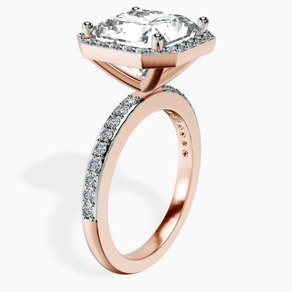 18kt Rose Gold Lumina Halo Lab Diamond Eternity Ring standing product image one