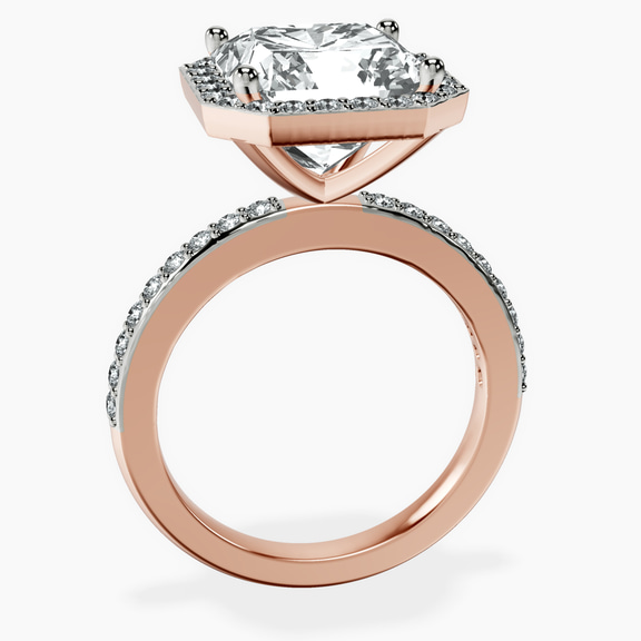 18kt Rose Gold Lumina Halo Lab Diamond Eternity Ring side right image one