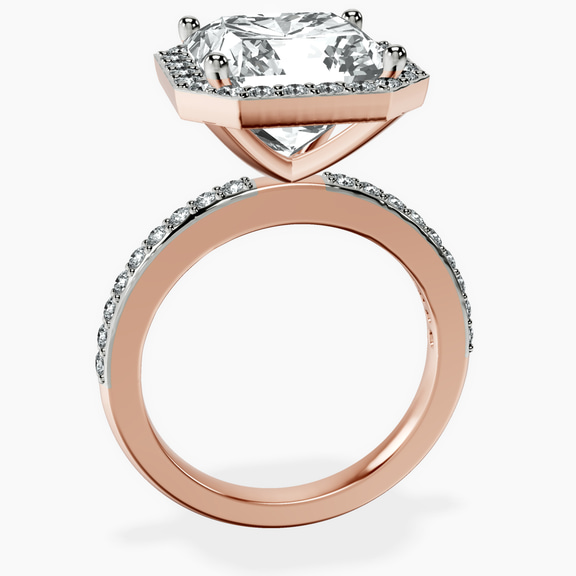 14kt Rose Gold Lumina Halo Lab Diamond Eternity Ring side right image one
