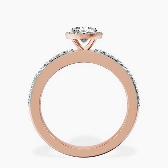 18kt Rose Gold Lumina Halo Lab Diamond Eternity Ring side right image one