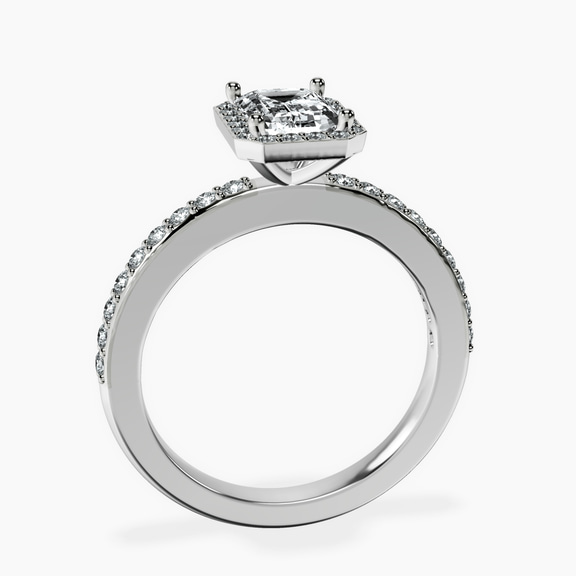 Platinum Lumina Halo Lab Diamond Eternity Ring side right image one