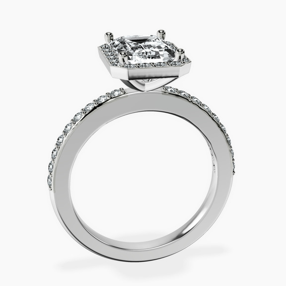 Platinum Lumina Halo Lab Diamond Eternity Ring side right image one
