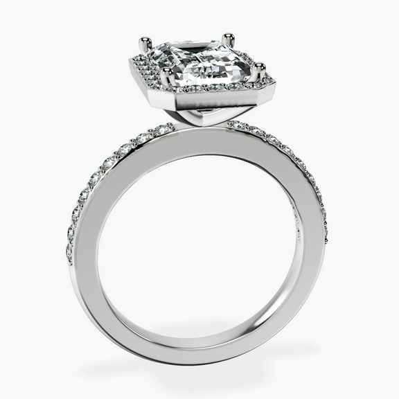 Platinum Lumina Halo Lab Diamond Eternity Ring side right image one