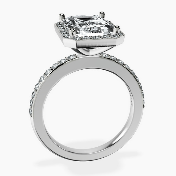 Platinum Lumina Halo Lab Diamond Eternity Ring side right image one