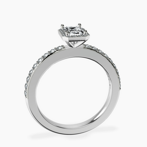 Platinum Lumina Halo Lab Diamond Eternity Ring side right image one