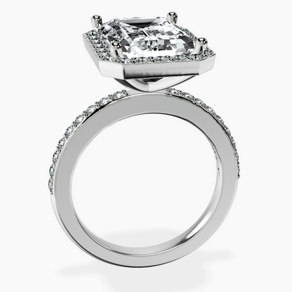 Platinum Lumina Halo Lab Diamond Eternity Ring side right image one
