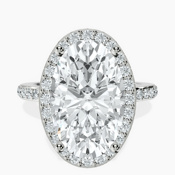 10kt White Gold Lumina Halo Lab Diamond Eternity Ring front image