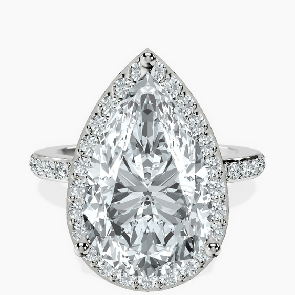 10kt White Gold Lumina Halo Lab Diamond Eternity Ring front image