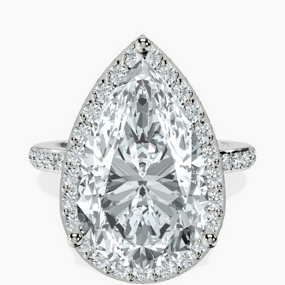 10kt White Gold Lumina Halo Lab Diamond Eternity Ring front image