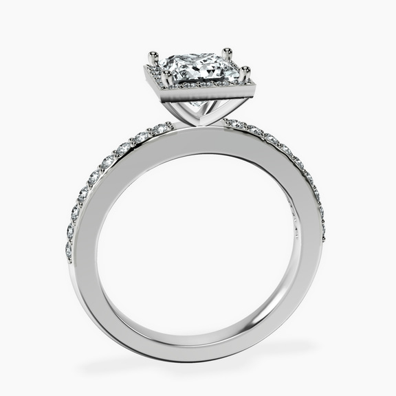 Platinum Lumina Halo Lab Diamond Eternity Ring side right image one