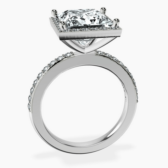 Platinum Lumina Halo Lab Diamond Eternity Ring side right image one