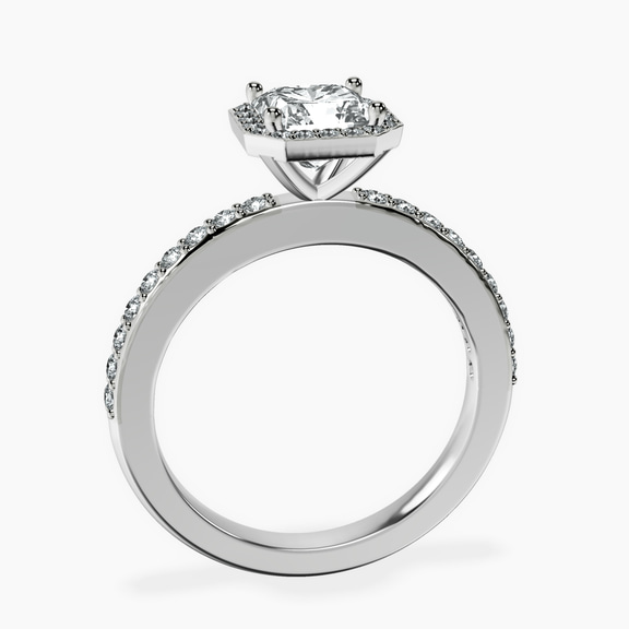 Platinum Lumina Halo Lab Diamond Eternity Ring side right image one